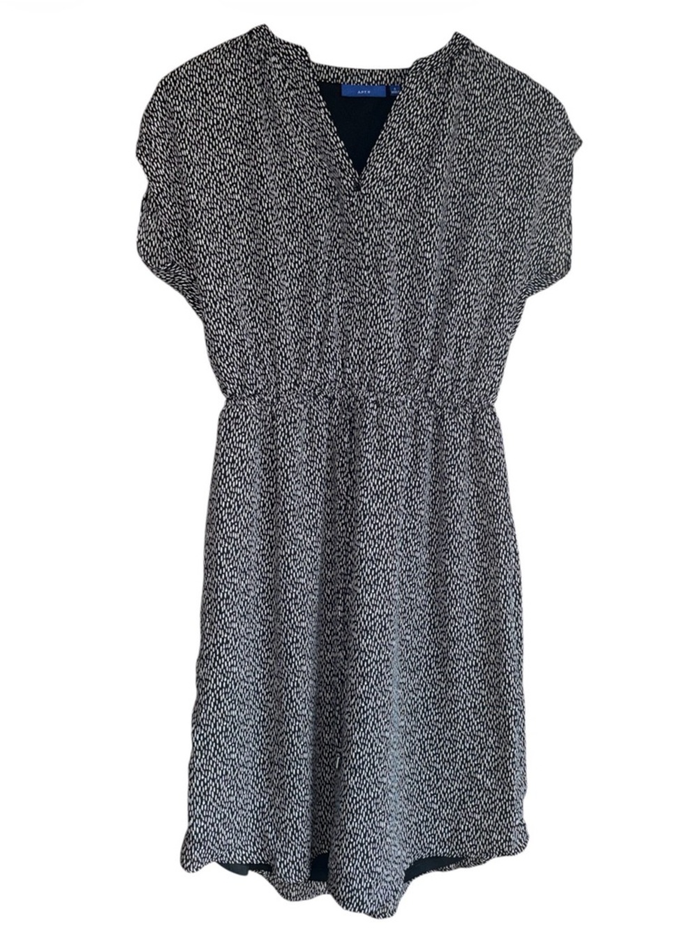Apt. 9 Black & White Printed V-Neck Midi Dress